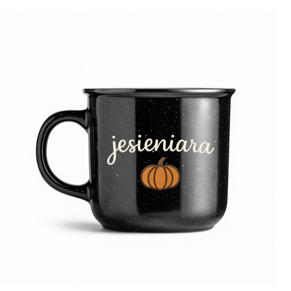 Kubek ceramiczny Vintage z uchem 400ml Jesieniara Czarny