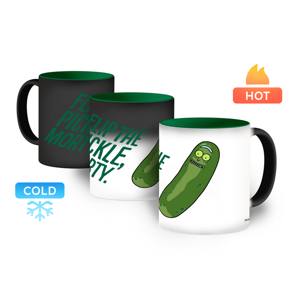 Kubek magiczny 330ml Ogór Rick 004 Rick and Morty Zielony ciemny