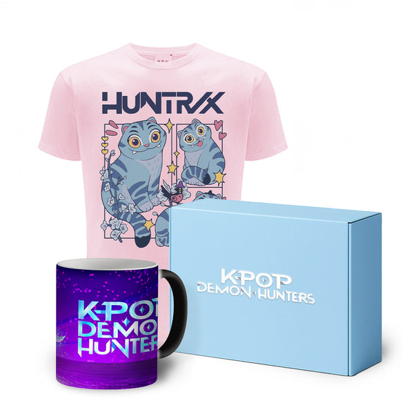 Zestaw Koszulka dziecięca K-Pop Demon Hunters Derpy Różowa + Kubek magiczny