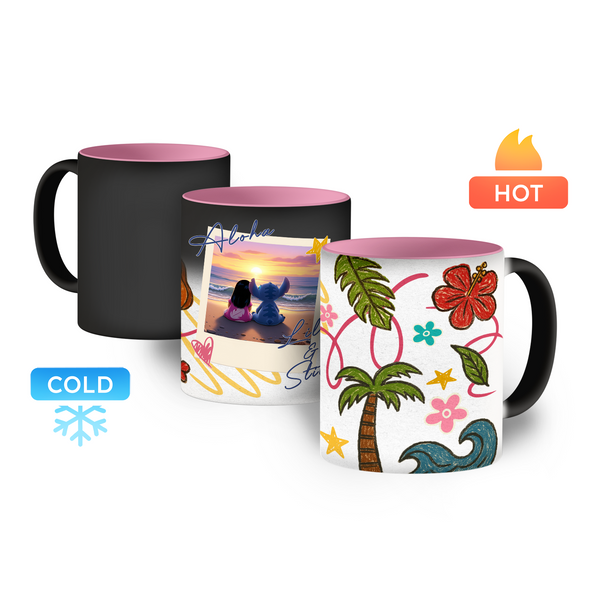 Kubek magiczny 330ml Lilo i Stich Różowy