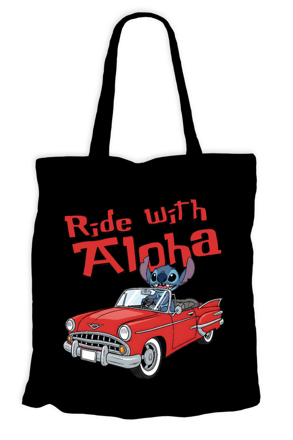 Torba bawełniana na zakupy Aloha Stich Czarna