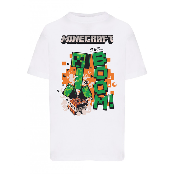 Koszulka Minecraft Boom Biała