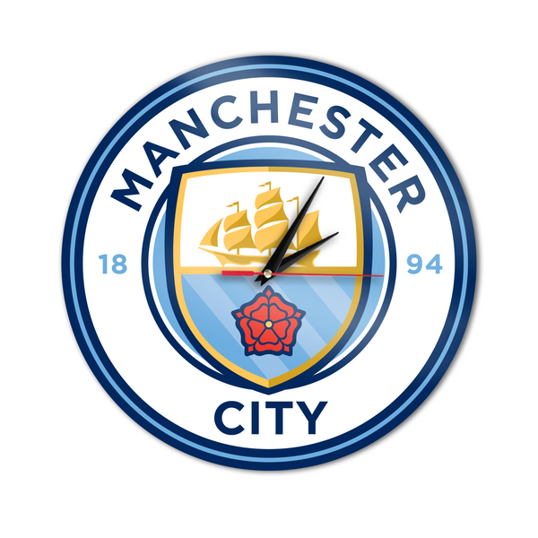 Zegar ścienny z połyskiem Manchester City