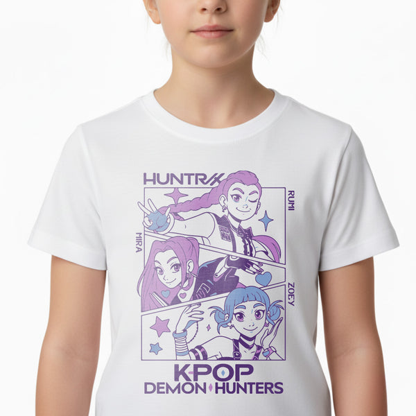 Koszulka dziecięca K-Pop Demon Hunters Huntrix 003 Biały