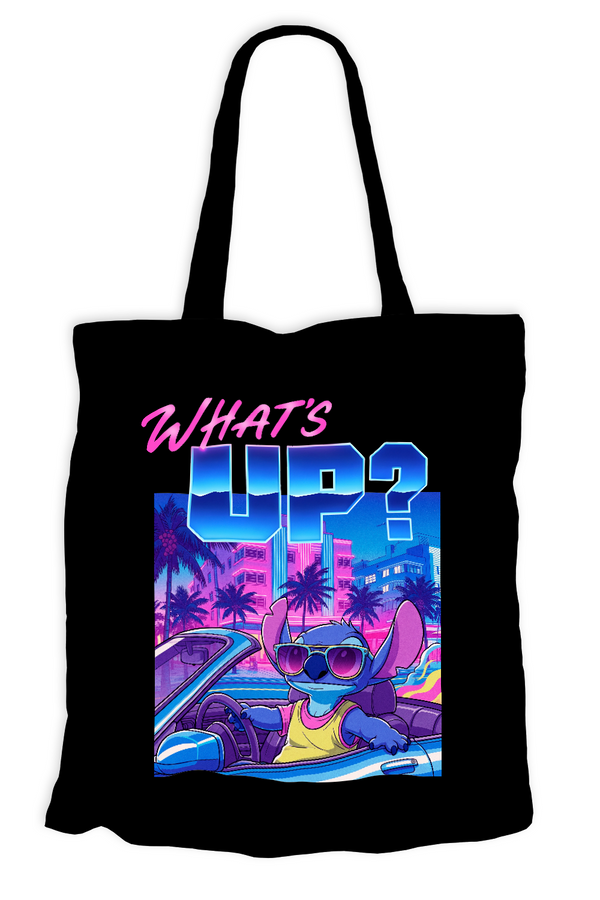 Torba bawełniana na zakupy What's up Stich Czarna