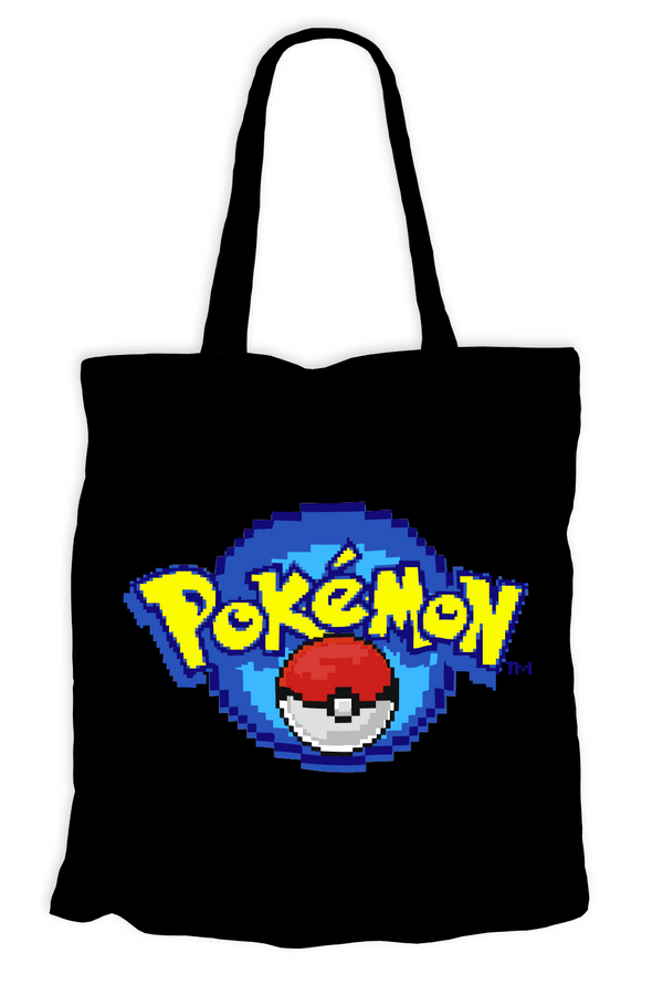 Torba bawełniana na zakupy Pokemon Pixel Czarna