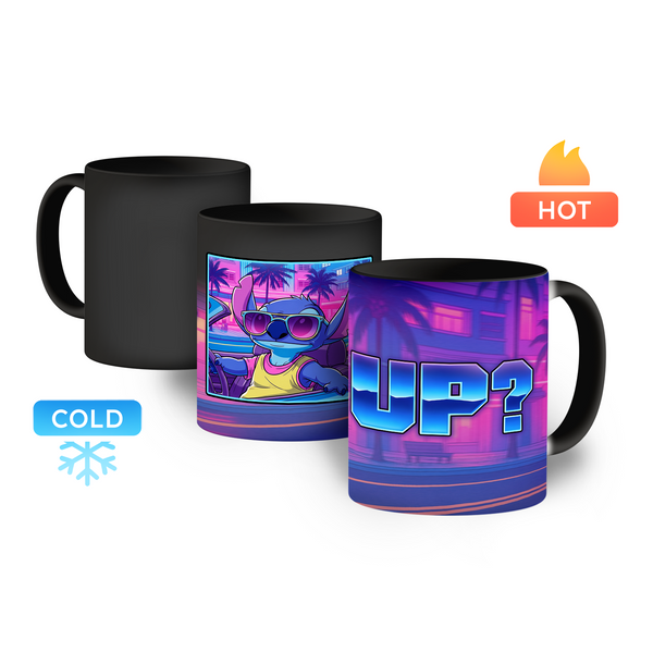 Kubek magiczny 330ml Stich Czarny