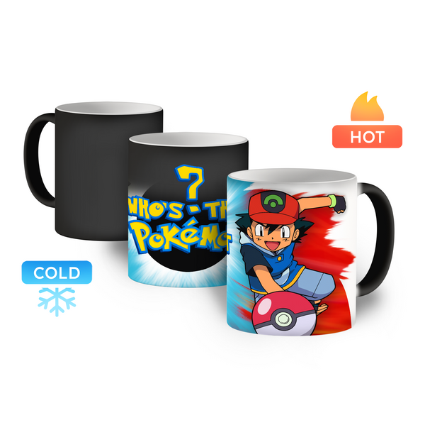 Kubek magiczny 330ml Who's that pokemo Biały