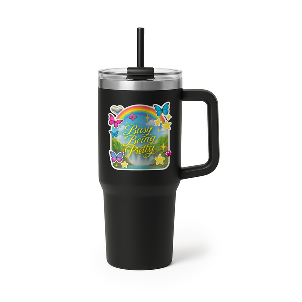 Kubek termiczny z uchwytem 1200ml Busy Being Pretty 2