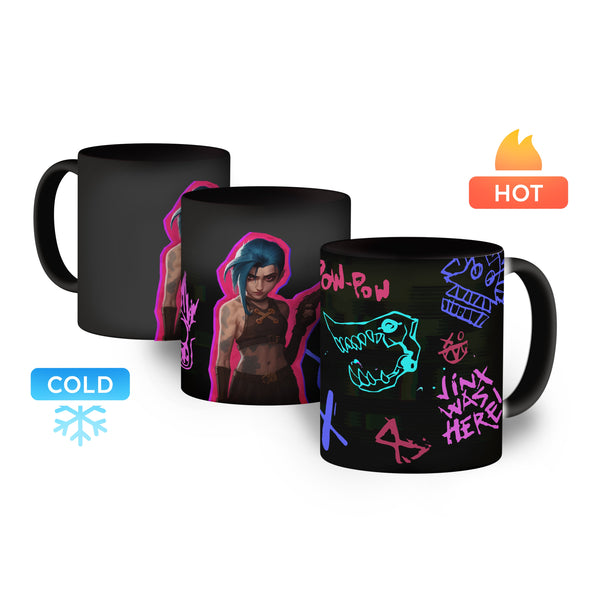 Kubek magiczny 330ml Jinx was here Arcane Czarny