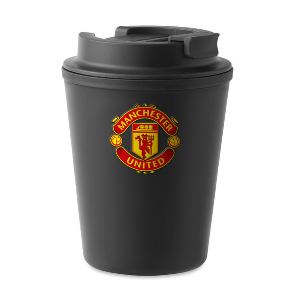 Kubek dwuwarstwowy z pokrywką 300ml Manchester United Czarny