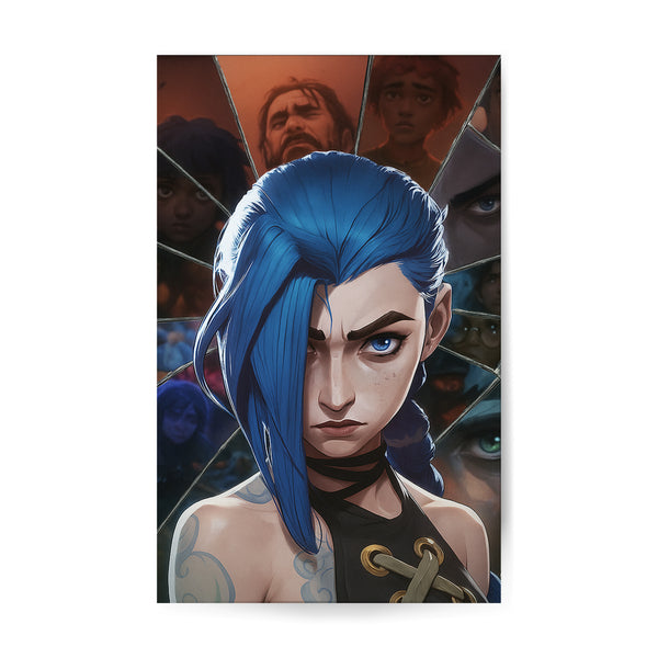 Obraz na szkle akrylowym 80x50cm Jinx Zbite Lustro Arcane League of Legends