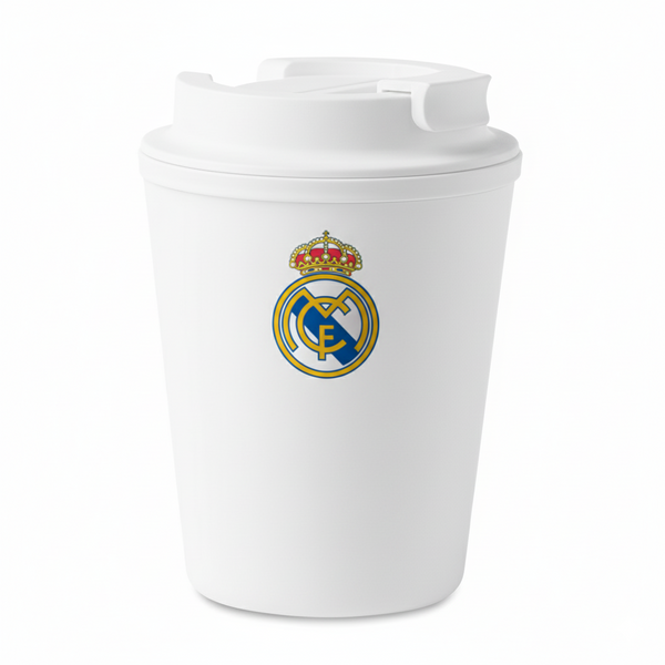 Kubek dwuwarstwowy z pokrywką 300ml Real Madryt